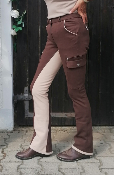 Damen Jodhpurhose  "Cargo" in Braun-Camel Neu!